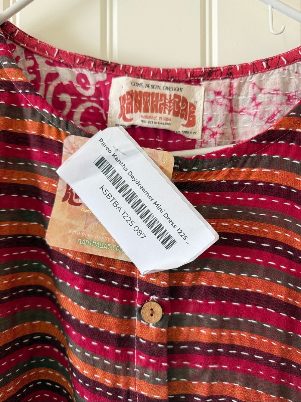 Kantha Bae Pareo daydreamer button down mini dress - Picture 2 of 7